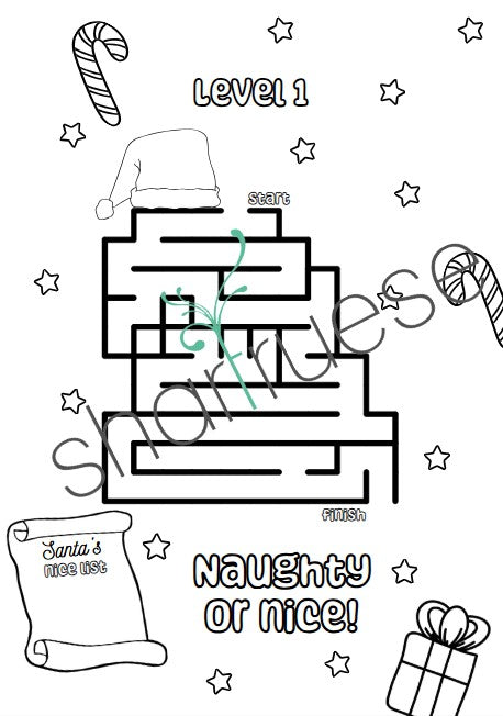 52 Pages of Christmas Maze Activity Pages