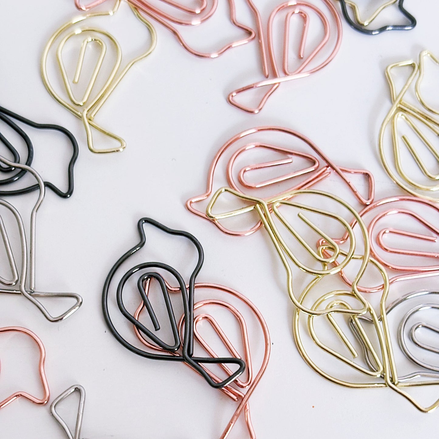 Metallic Bird Paper Clips