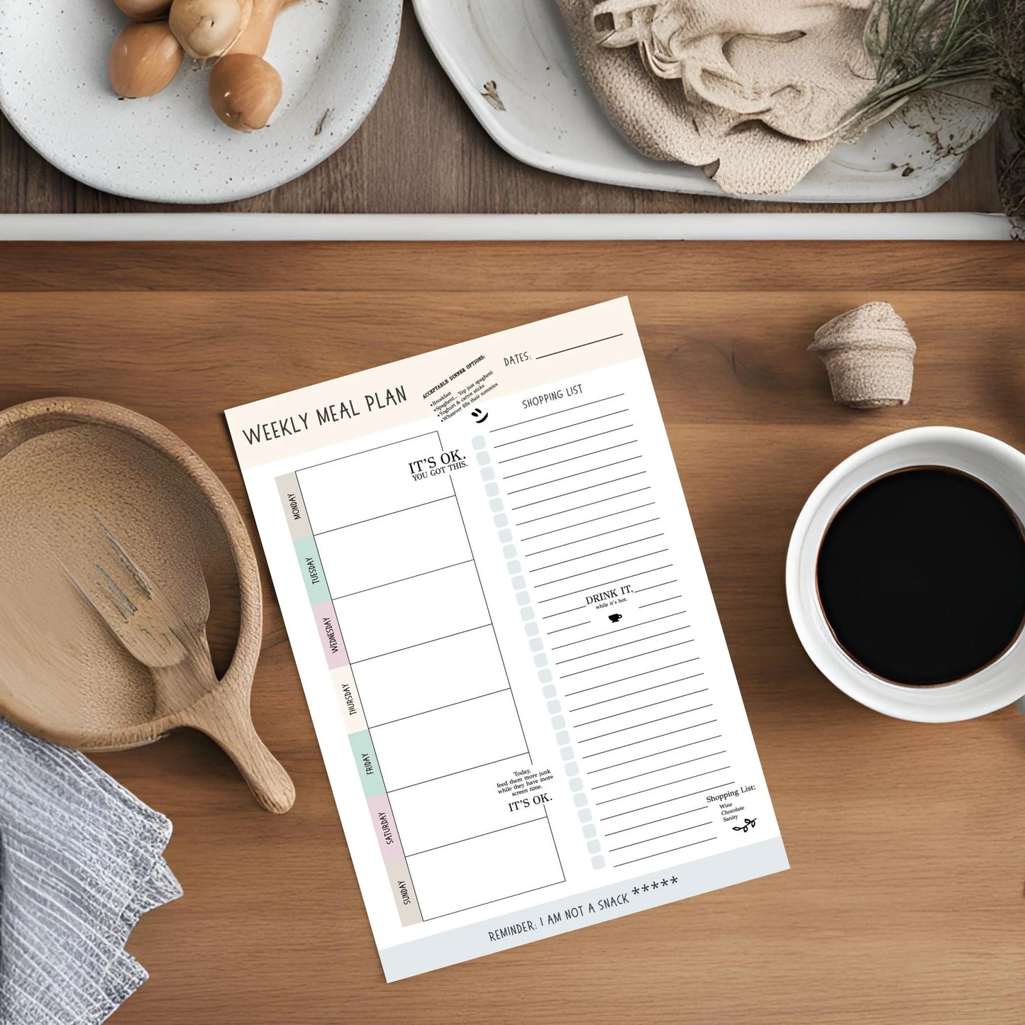 Weekly Meal Planner Digital Download