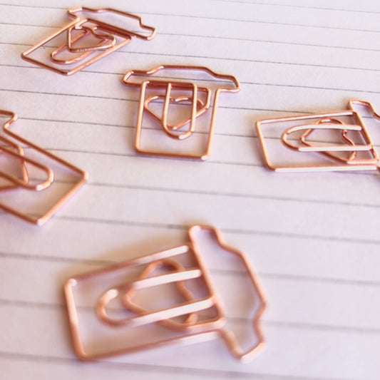 Metallic Coffee Cup Paper Clips