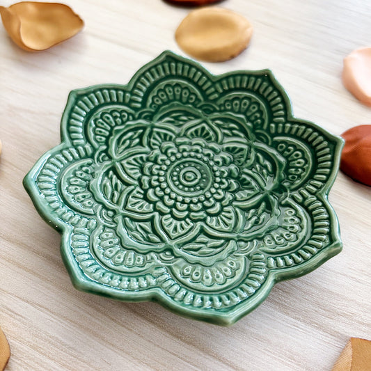Mandala Trinket Dish - Emerald