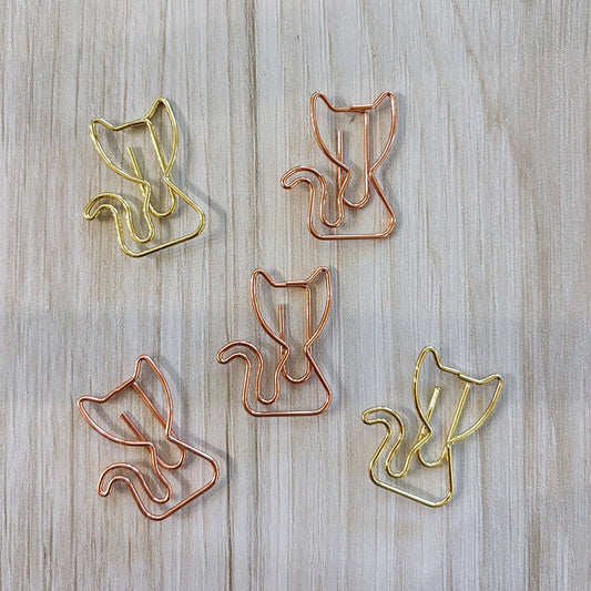 Metallic Kitty Cat Paper Clips