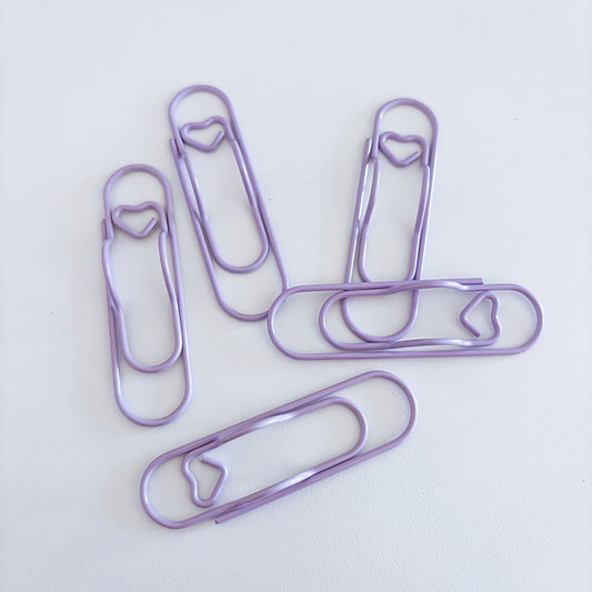 Pastel Pen Holder Paper Clips With Heart